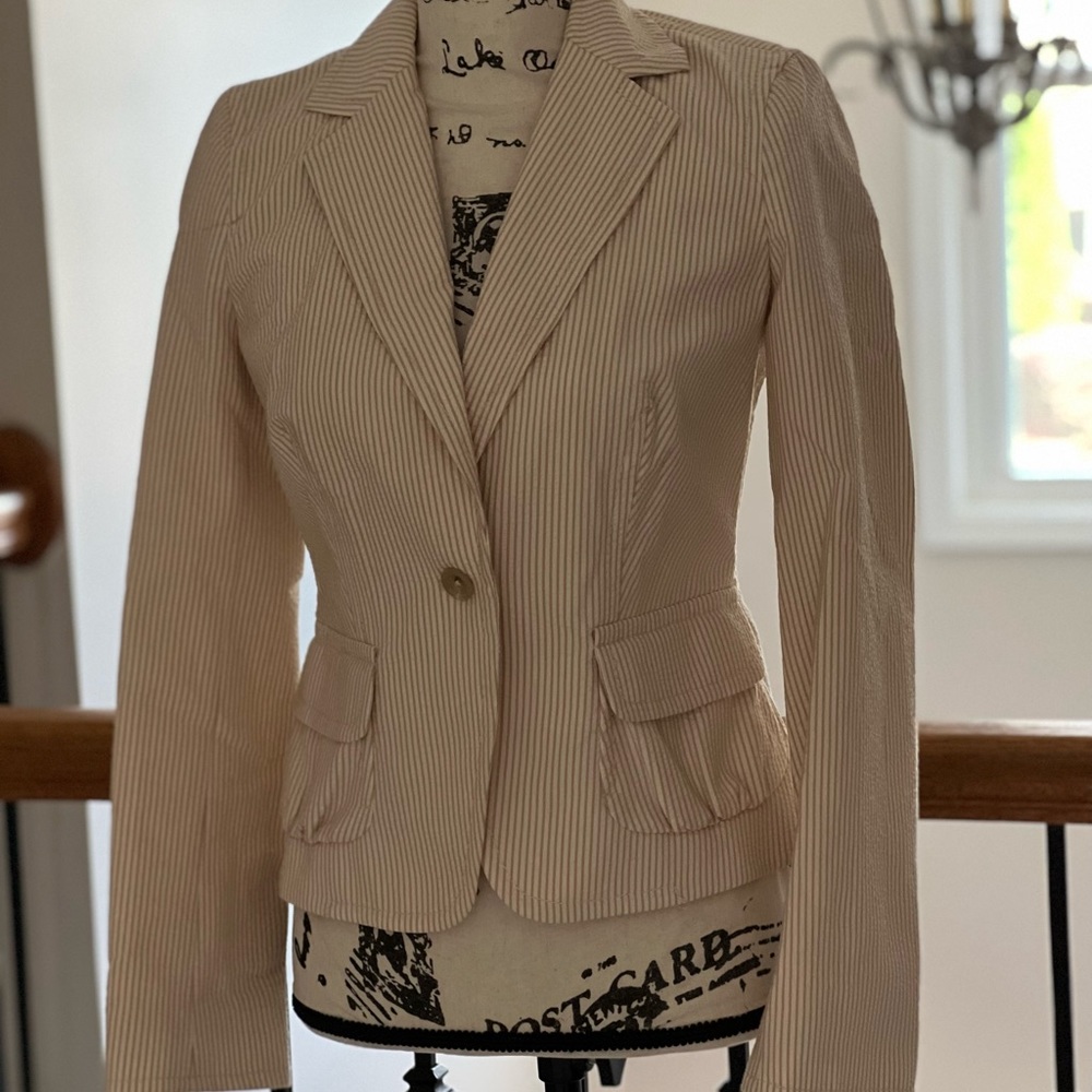 Banana Republic Seersucker pinstripe Blazer, sz 2